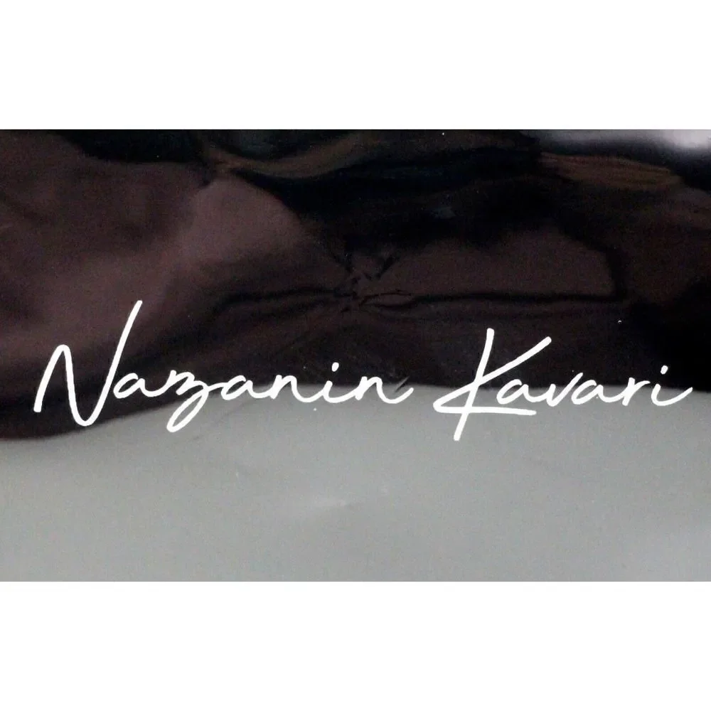 NAZANIN KAVARI BLACK PVC MAKEUP ZIP CASE BRUSH HOLDER COSMETIC BAG PURSE